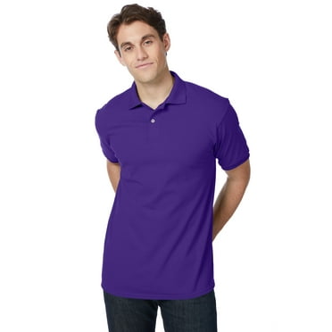 Hanes EcoSmart Men's Polo Shirt (Big & Tall Sizes Available) Purple 3XL