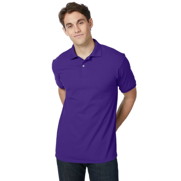 Hanes EcoSmart Men's Polo Shirt (Big & Tall Sizes Available) Purple 3XL