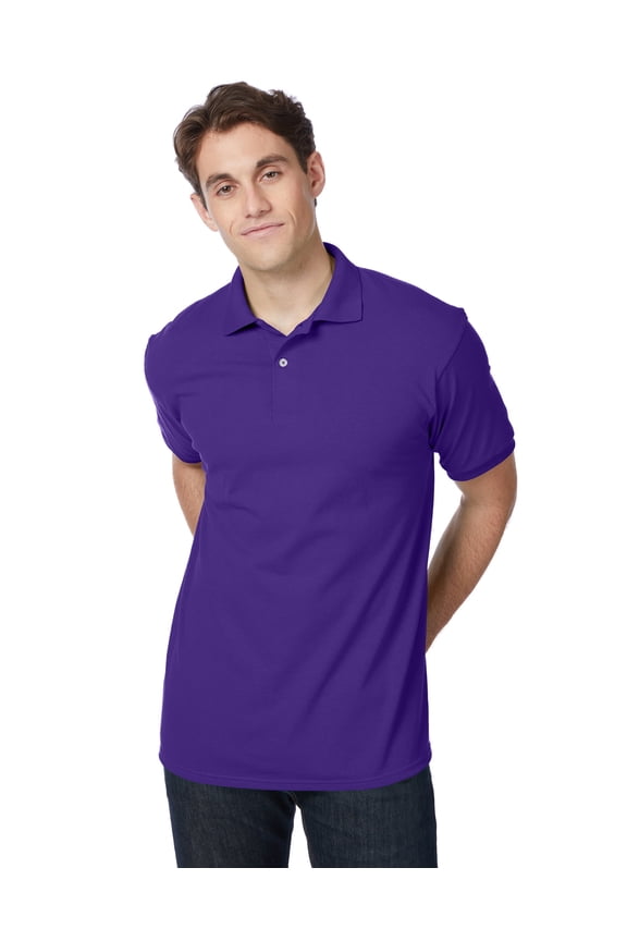 EcoSmart Men's Polo Shirt (Big & Tall Sizes Available) Purple L