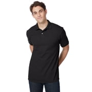 Hanes EcoSmart Men's Polo Shirt (Big & Tall Sizes Available) Black M