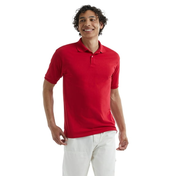 Hanes Men's & Big Men's EcoSmart Polo Shirt, Sizes S-4XL