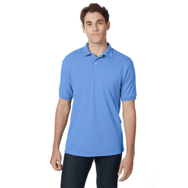 Hanes Men's EcoSmart Short Sleeve Jersey Polo Shirt, up to Size 6XL