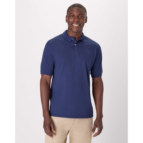 Hanes EcoSmart Men's Polo Shirt (Big & Tall Sizes Available) Navy S