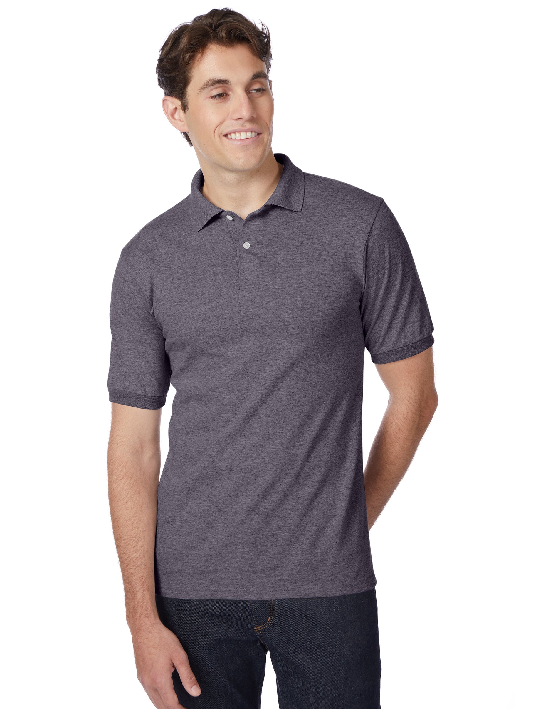 EcoSmart Men's Polo Shirt (Big & Tall Sizes Available) Charcoal Heather S