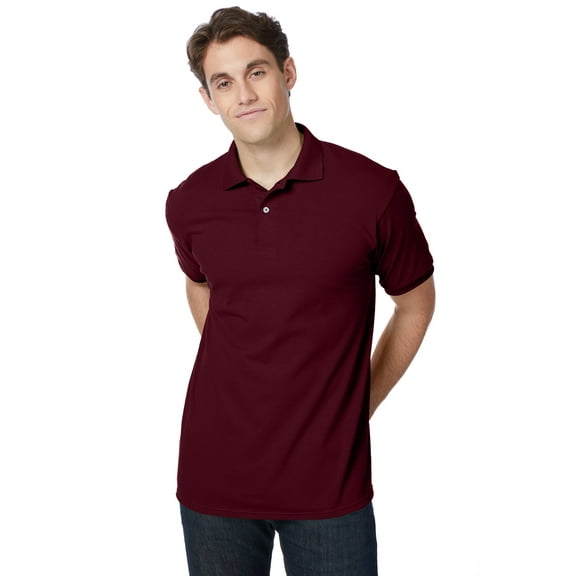 Hanes EcoSmart Men's Polo Shirt (Big & Tall Sizes Available) Maroon 3XL