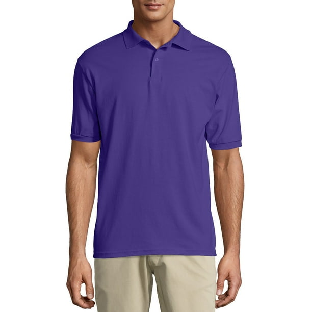 Hanes Men's EcoSmart Short Sleeve Jersey Polo Shirt, up to Size 6XL