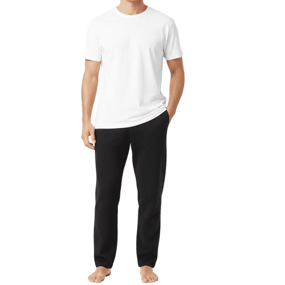 Hanes Men’s EcoSmart Sweatpants, Comfortable Fleece Joggers, Cotton-Poly Blend, Black, M