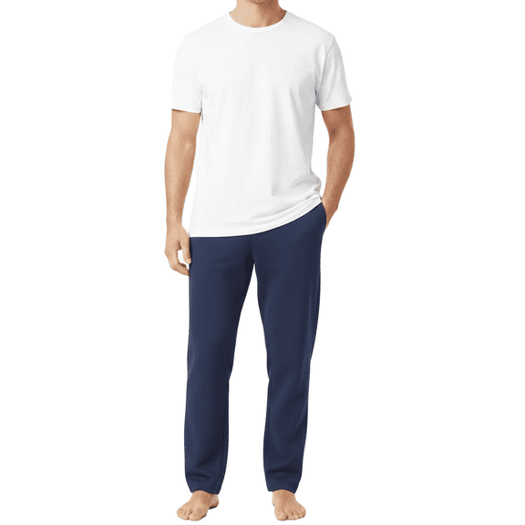 Hanes Men’s EcoSmart Sweatpants, Comfortable Fleece Joggers, Cotton-Poly Blend, Navy, L