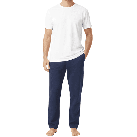 Hanes Men’s EcoSmart Sweatpants, Comfortable Fleece Joggers, Cotton-Poly Blend, Navy, S