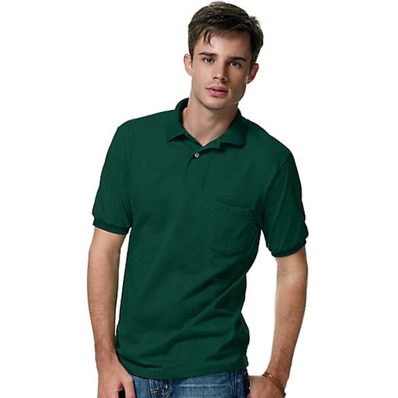 Hanes Men's Ecosmart Jersey Polo Shirt with Pocket