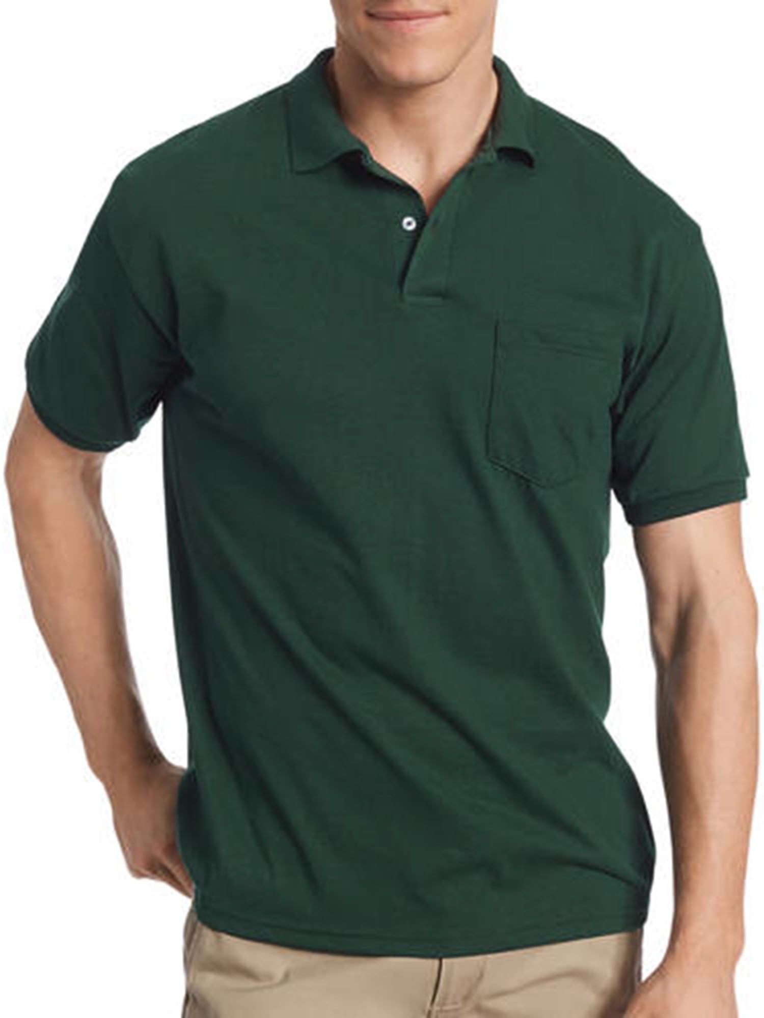 Hanes Men's Ecosmart Jersey Polo Shirt with Pocket