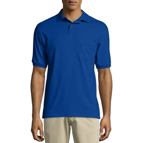 Hanes Men's Ecosmart Jersey Polo Shirt with Pocket