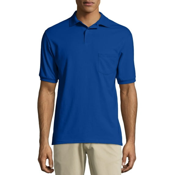 Hanes Men's Ecosmart Jersey Polo Shirt with Pocket