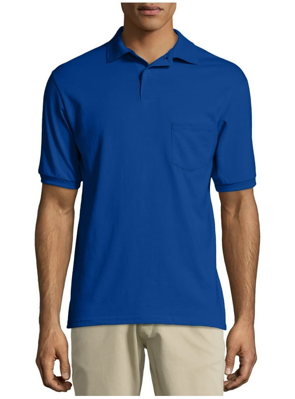 Hanes Men's Ecosmart Jersey Polo Shirt with Pocket