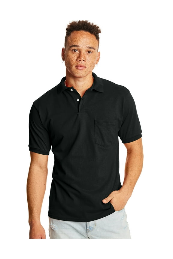 EcoSmart Men's Pocket Polo Shirt, 2-Pack Black 3XL