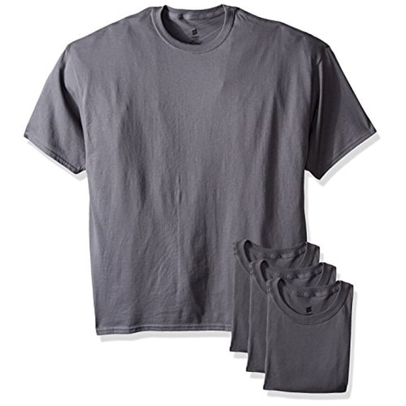Hanes Men's Ecosmart T-Shirt (Pack of 4), Smoke Gray, Large