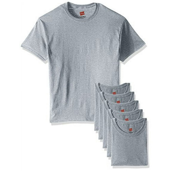 Hanes Men's Ecosmart T-Shirt Pack of 6, Light Steel, X-Large