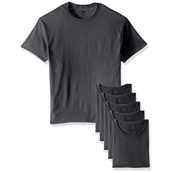 Hanes Men's Ecosmart T-Shirt Pack of 6, Smoke Gray, Small