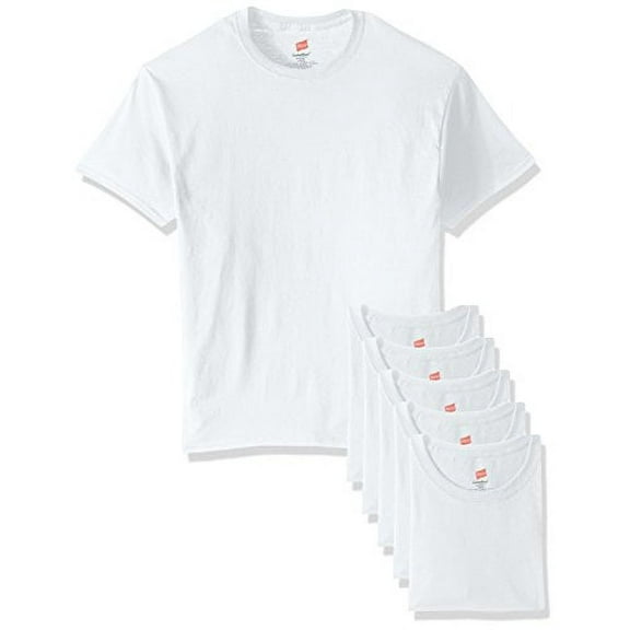 Hanes Men's Ecosmart T-Shirt Pack of 6, White, Medium