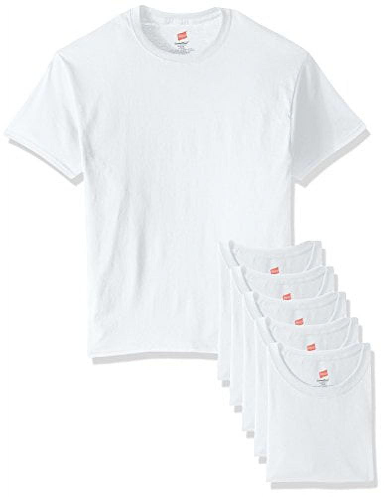Hanes Men's Ecosmart TShirt Pack of 6, White, XLarge