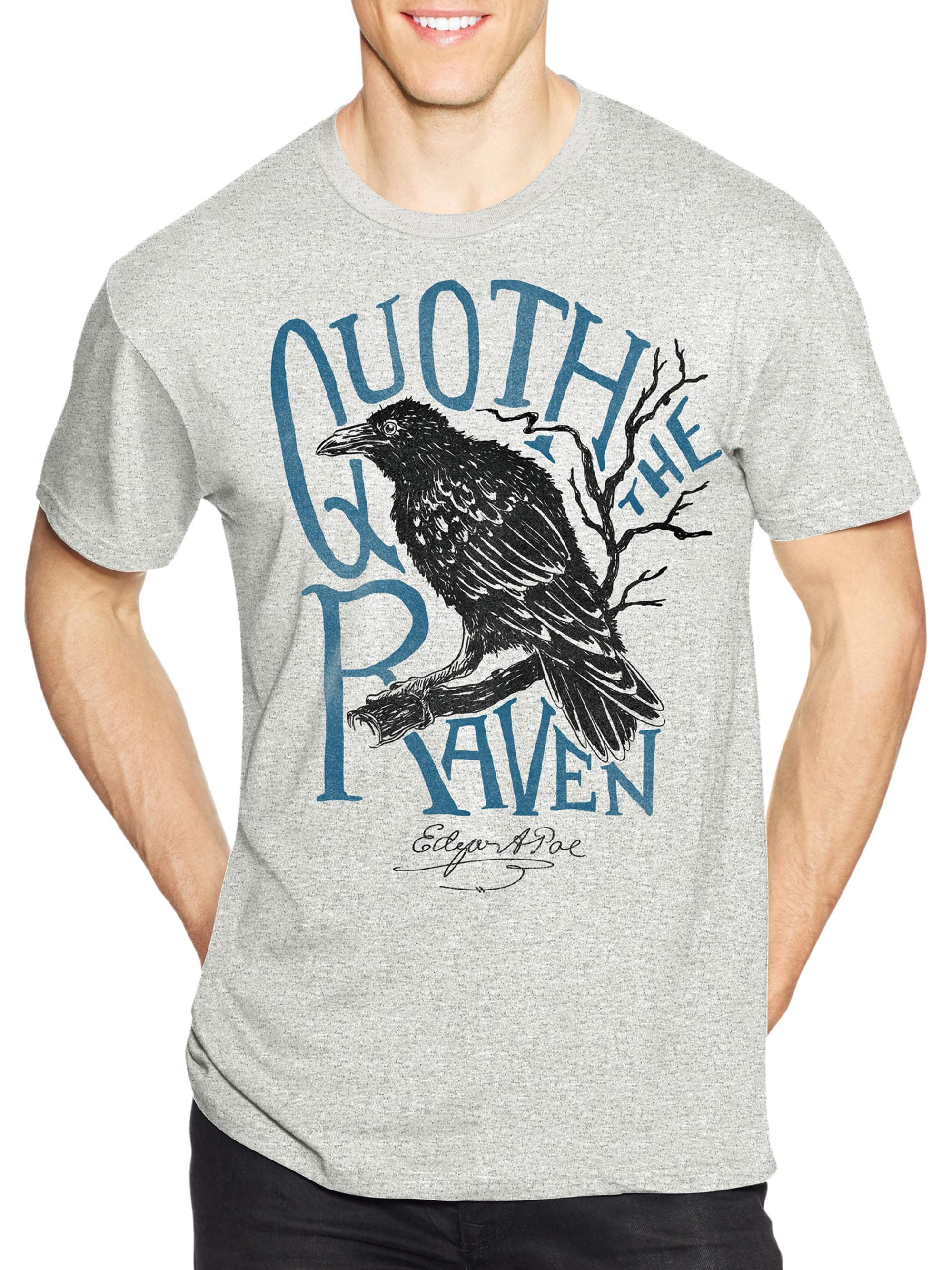 Hanes Men's Edgar Allen Poe Quoth The Raven Short Sleeve Graphic T