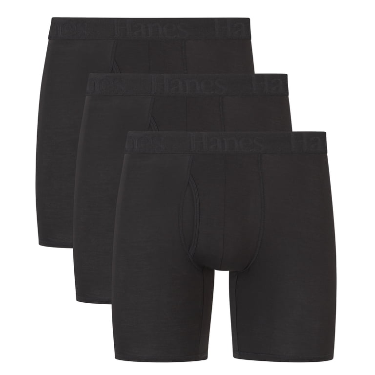 Hanes, Men's SuperSoft Boxer Brief Underwear, 3-Pack, Sizes S-2XL