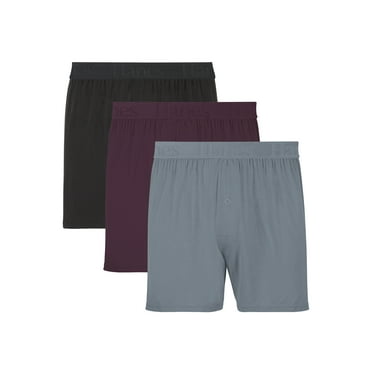 Hanes Men's Elastic Waistband Spandex Boxer Briefs, Multicolor (3 Pack)