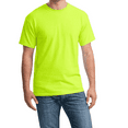 thumbnail image 1 of Hanes Men’s Essential Short Sleeve T-Shirt, Hi Vis 60/40 Cotton/Poly Work Tee, Safety Green, 4XL, 1 of 5