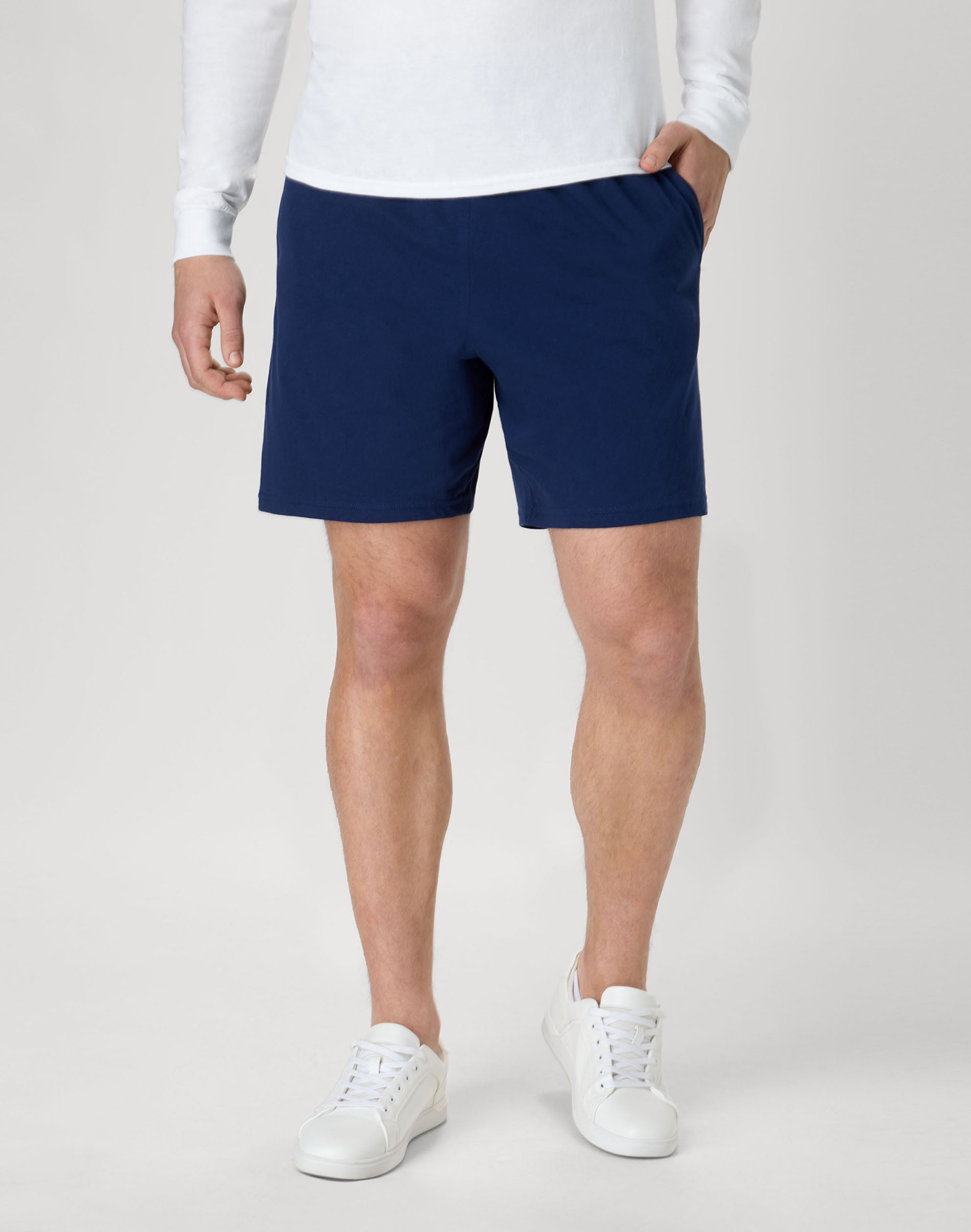 Hanes Essentials Men's Cotton Jersey Shorts with Pockets, 7.5