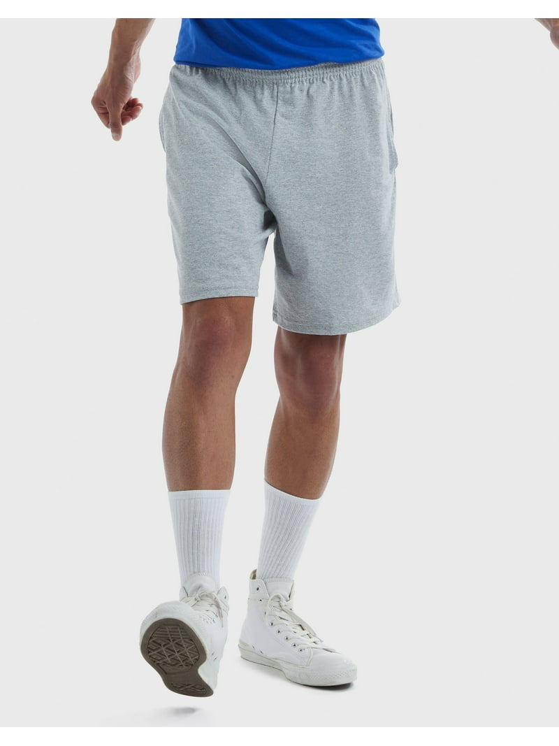 Hanes Essentials Men's Cotton Jersey Shorts with Pockets,