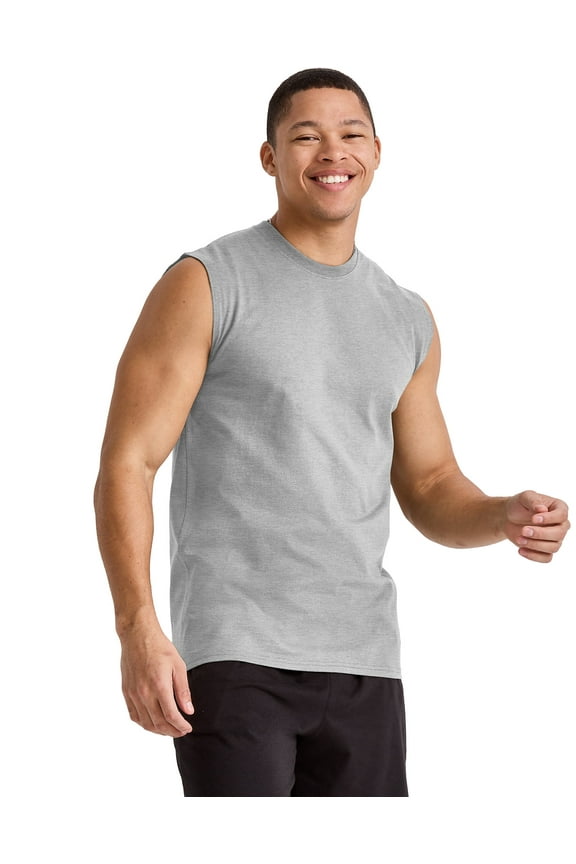 Essentials Men's Muscle Tank Sleeveless Tee Workout Gym Crewneck Midweight