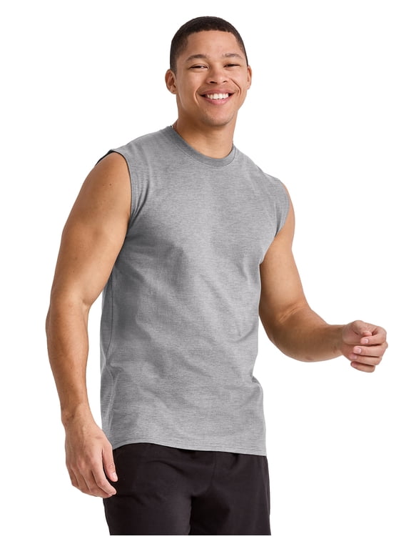 Essentials Men's Muscle Tank Sleeveless Tee Workout Gym Crewneck Midweight