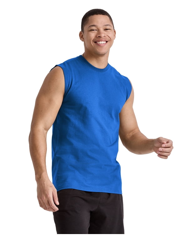 Essentials Men's Muscle Tank Sleeveless Tee Workout Gym Crewneck Midweight