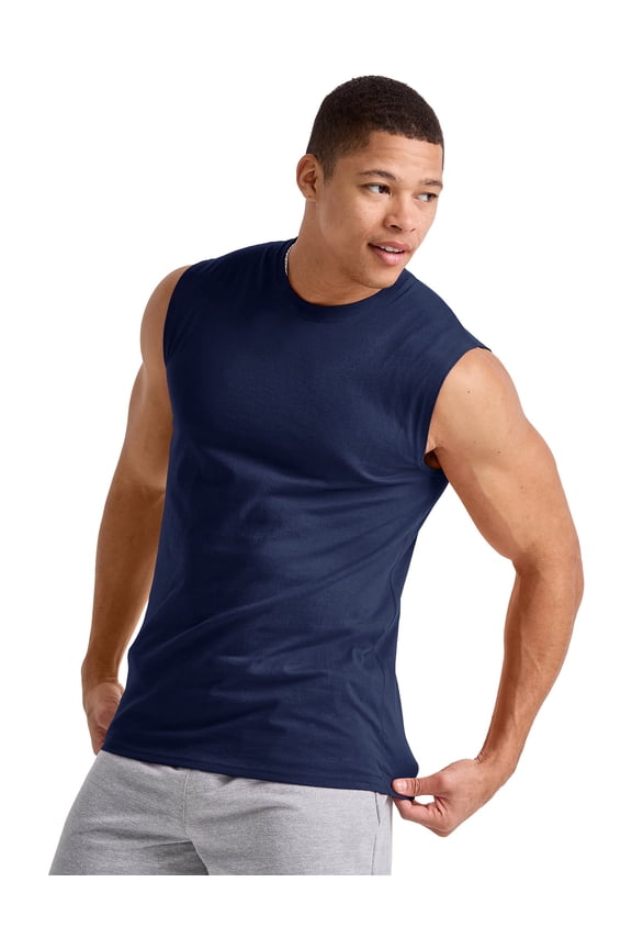 Men's Essentials Midweight T Pack, Cotton Muscle Tank Shirts, 3-Pack