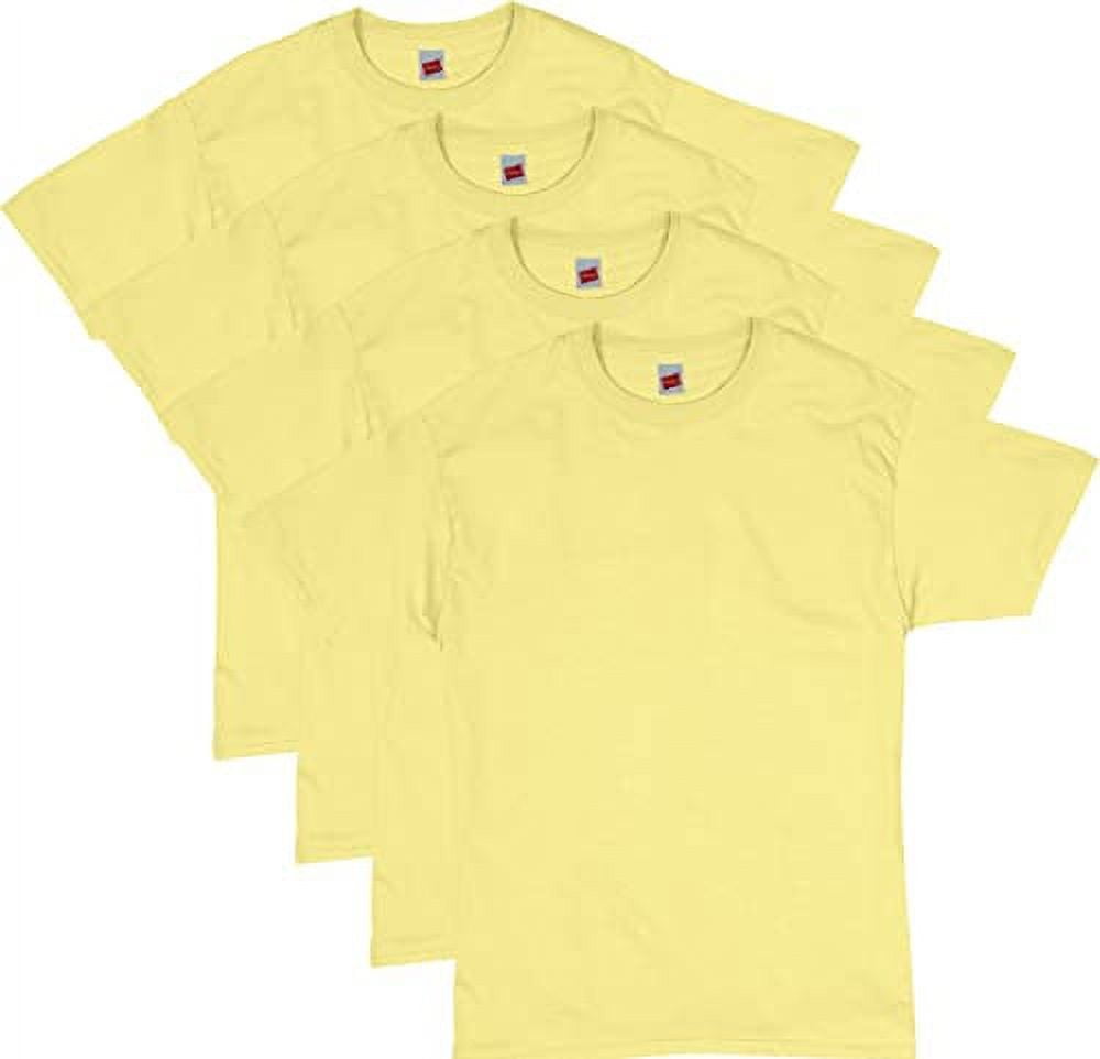 Hanes Men's Essentials Short Sleeve Tshirt Value Pack 4pack,yellow