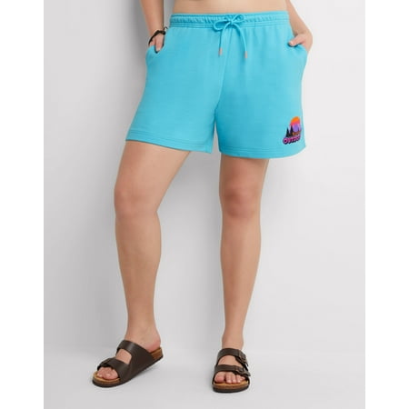 Hanes Explorer Unisex French Terry Shorts, Explore the Outdoors, 6" Summer Splash M