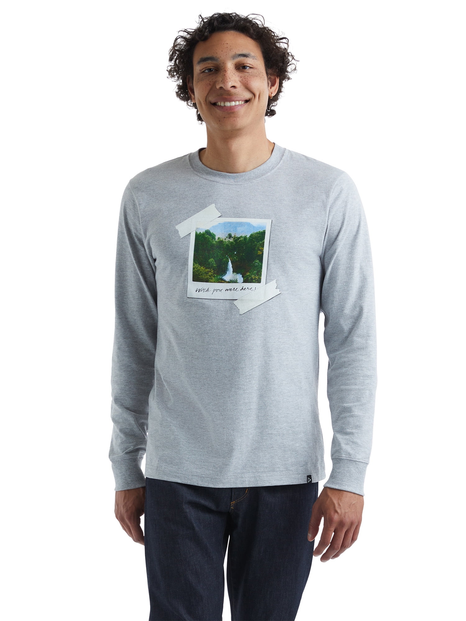 Hanes All Gender Explorer Collection Long Sleeve Graphic T-Shirt, Men's Sizes XS-2XL
