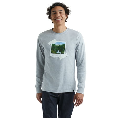 Hanes All Gender Explorer Collection Long Sleeve Graphic T-Shirt, Men's Sizes XS-2XL