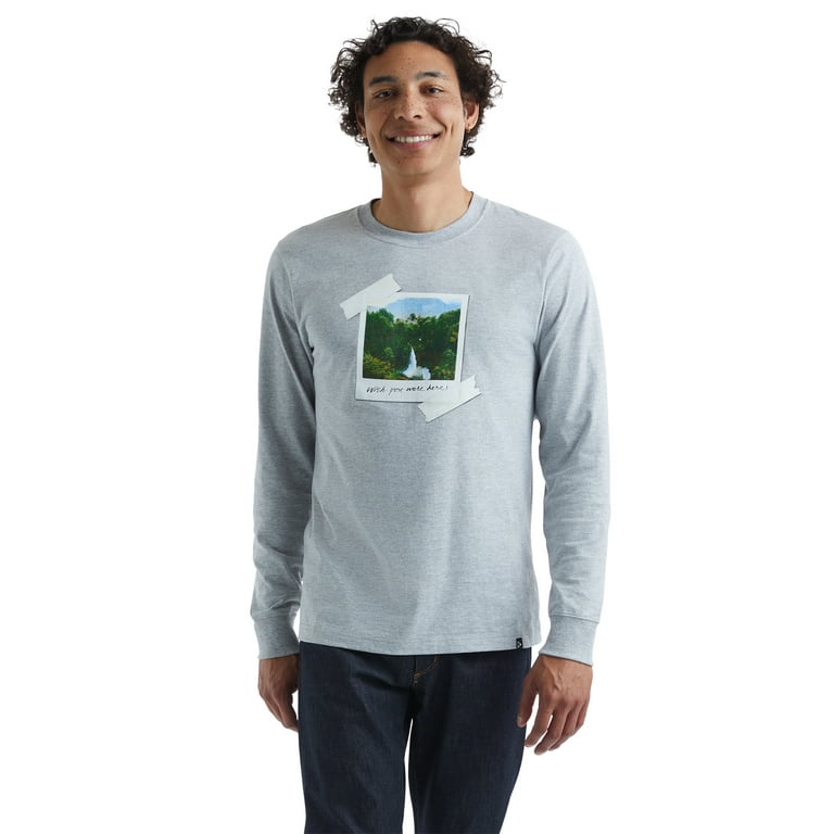 Hanes Men's Explorer Graphic Long Sleeve 100% Cotton T-Shirt, Sizes XS-2XL  