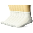 thumbnail image 1 of Hanes Men's Extra Comfortable Durable Heel and Toe Ankle Socks, 6-12, 7 Pack, White, 1 of 5
