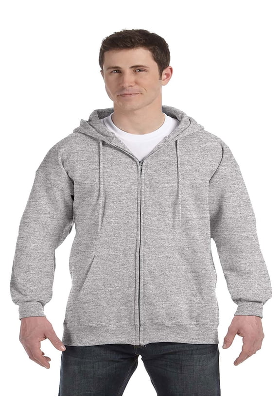 Men's Fleece Full Zip Pouch Pockets Hoodie, Style F280
