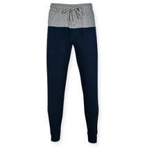 Hanes Men's French Knit Terry Jogger Sleep Pant, Navy/Grey, Medium
