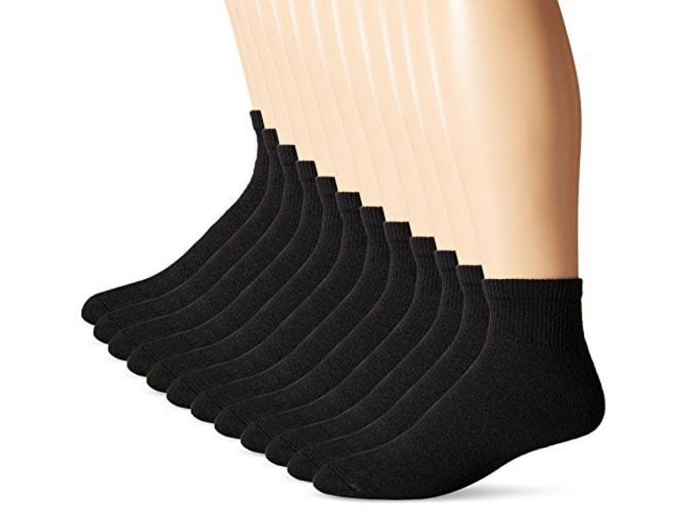 Hanes Men's FreshIQ Ankle Socks, Black (12 Pack)