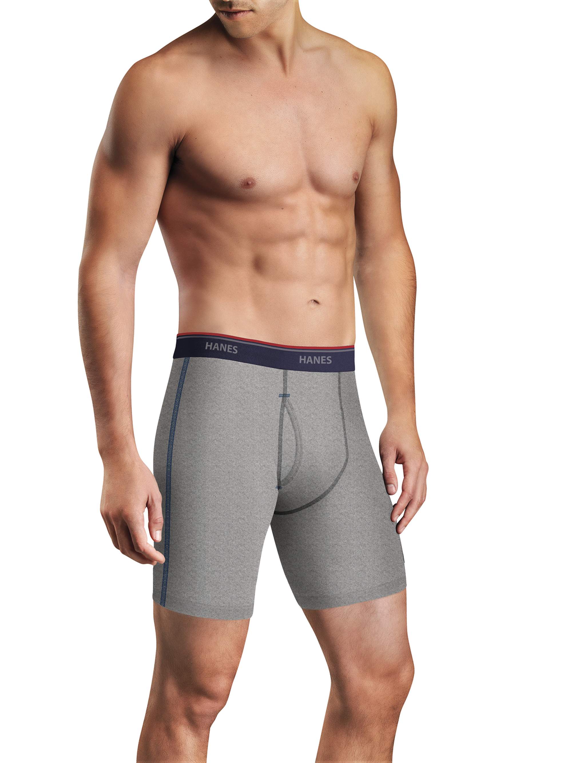 Hanes Men s FreshIQ Comfort Flex Waistband Long Leg Boxer Brief 5 Pack