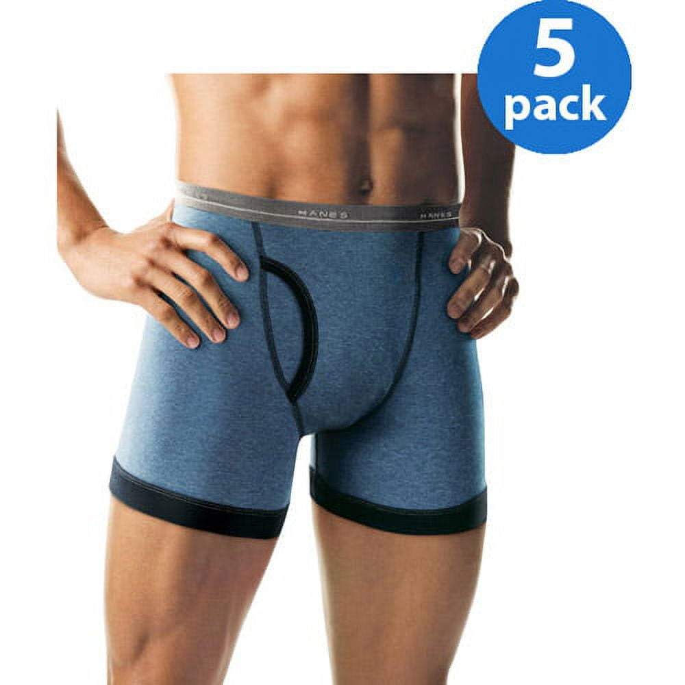 Hanes Men's FreshIQ Comfort Flex Waistband Ringer Boxer Brief 5-Pack