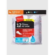 Hanes Men's FreshIQ Comfort Toe Seam No Show Socks Size 6-12 12-Pack