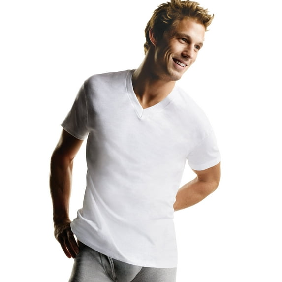 Hanes Men's FreshIQ® ComfortSoft® V-Neck Undershirt 3-Pack White M