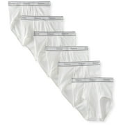 Hanes Mens FreshIQ Tagless Cotton Briefs, White 6 Per Pack