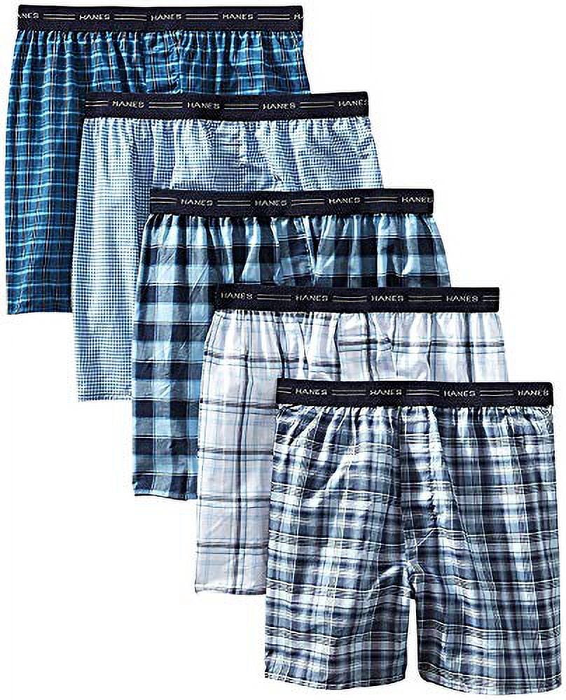 Hanes Men's FreshIQ Tagless Tartan Boxers with Exposed Waistband (5