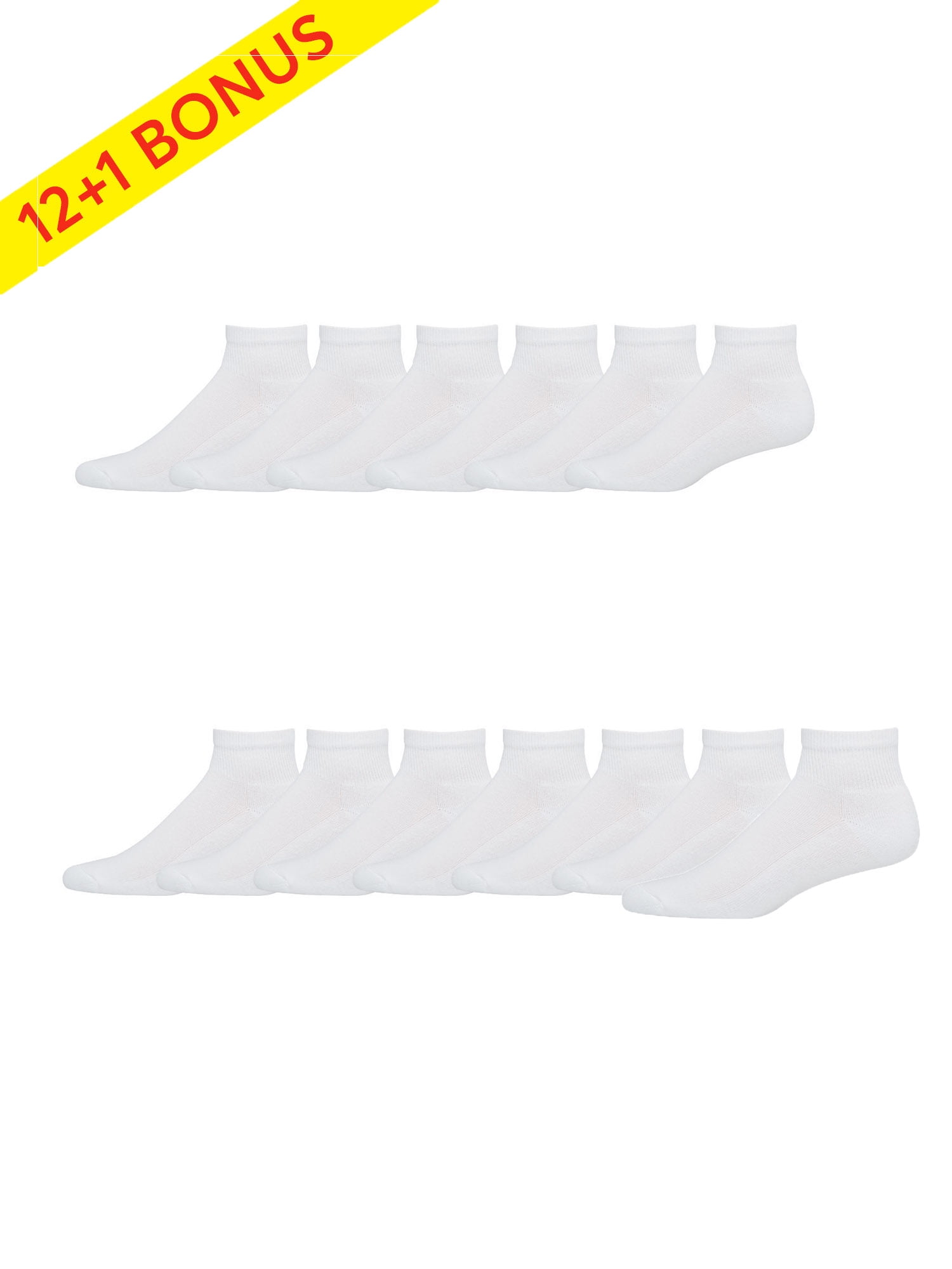 Hanes Men's FreshIQ X-Temp Active Cool Ankle Socks, 12 + 1 Bonus Pack